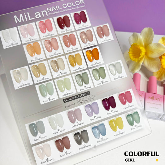 【พร้อมส่ง】MILAN สีเจลไซรัปรุ่นใหม่   32 สี ฟรีชุดชาร์จชาร์จ   เนื้อสวยละมุนค่ะ  เจลลี่ไซรัป 32 สี ไม่บางจนเกินไปทาง่ายและสวยมากmilan