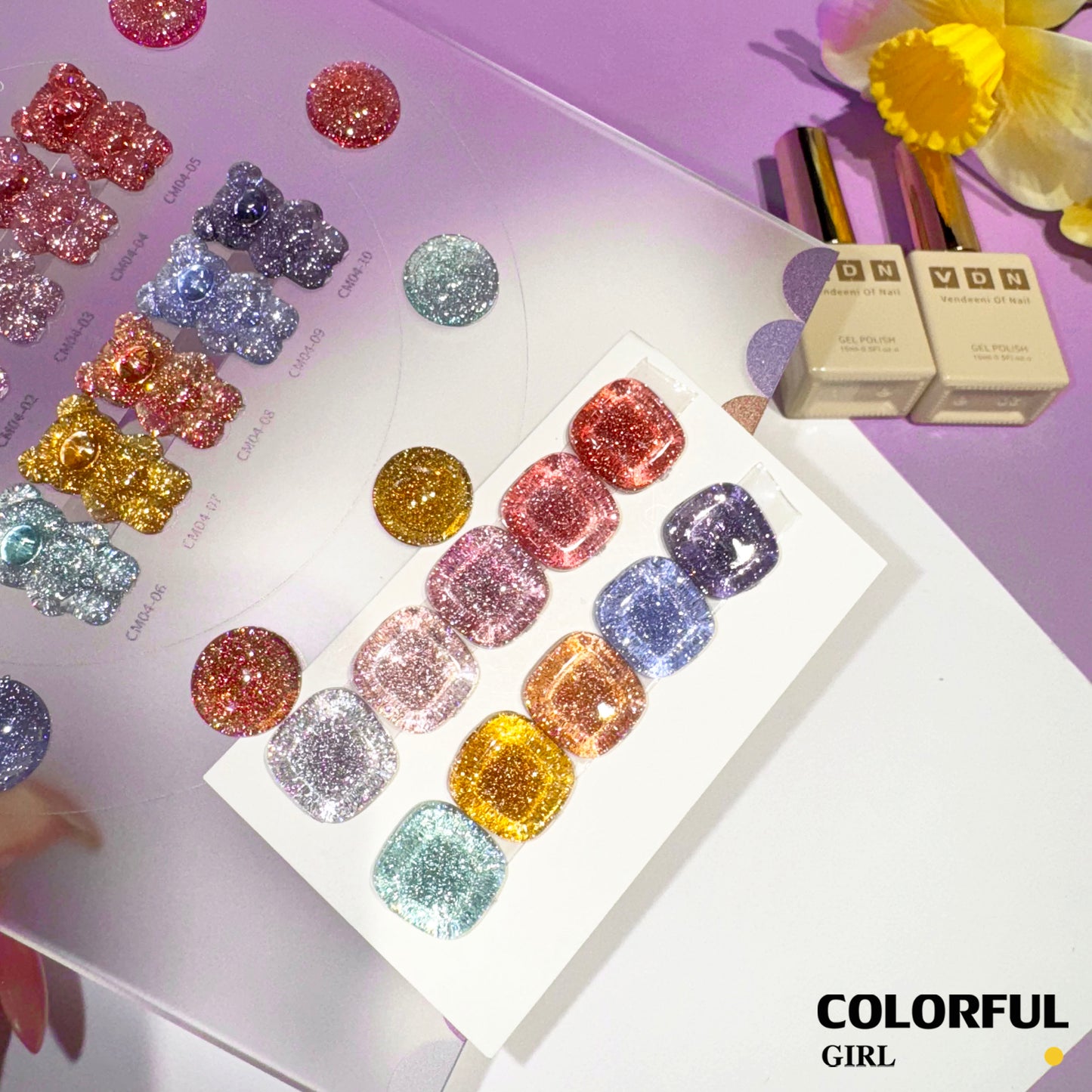 【พร้อมส่ง】VENDEENI   สีเจลแฟลช 10สี (《VENDEENI CM04》)สีเจลทาเล็บ สี แถม ชาร์ทสี ยาทาเล็บเจล  ชุดสี 10สี + ฟรีชาร์ทสี
